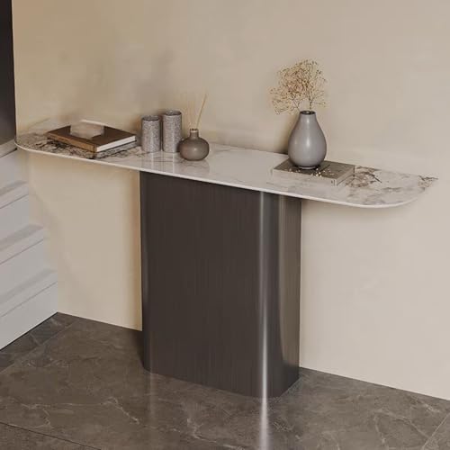 Mesa consola negra de 120 cm con estantes de almacenamiento para pasillo y entrada moderna