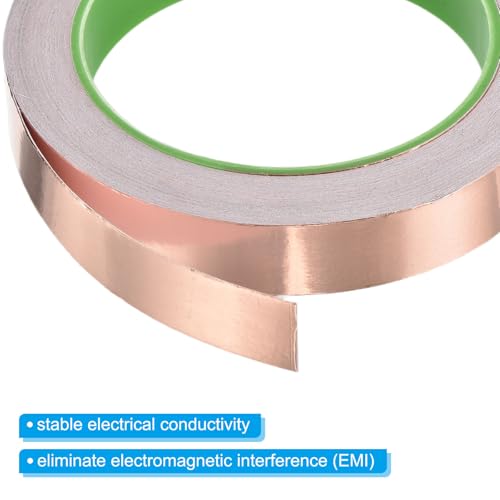 Image of PATIKIL Copper Foil Tape 0.79 Inch x 33 Feet 0.05mm Thick Double Sided Conductive Adhesive EMI Shielding for Electronics, Circuits, Grounding