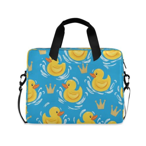 Funda para portátil con gaviotas y correa acolchada azul agua