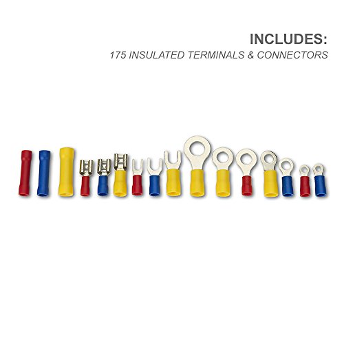 Neiko Terminais e conectores isolados 50413A | Inclui desencapador de fios, cortador e ferramenta de