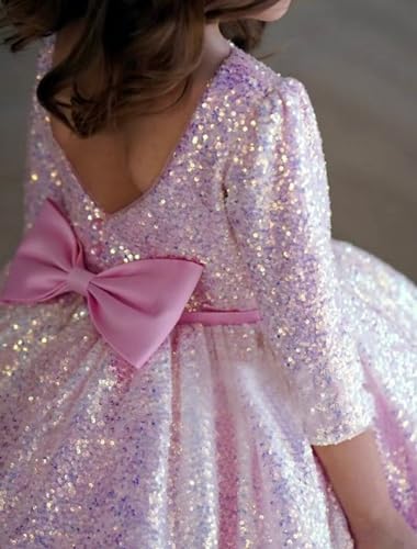 Mordarli Flower Girl Dress Sparkly Sequin Pageant Dress for Girls Tutu Ball Gown Christmas Birthday Party Dresses4