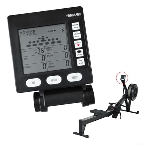 Rowing Machine Counter Monitor, LCD Display Speedometer With Distance Time, Wireless Connection, Gym Fitness Equipment Replacement