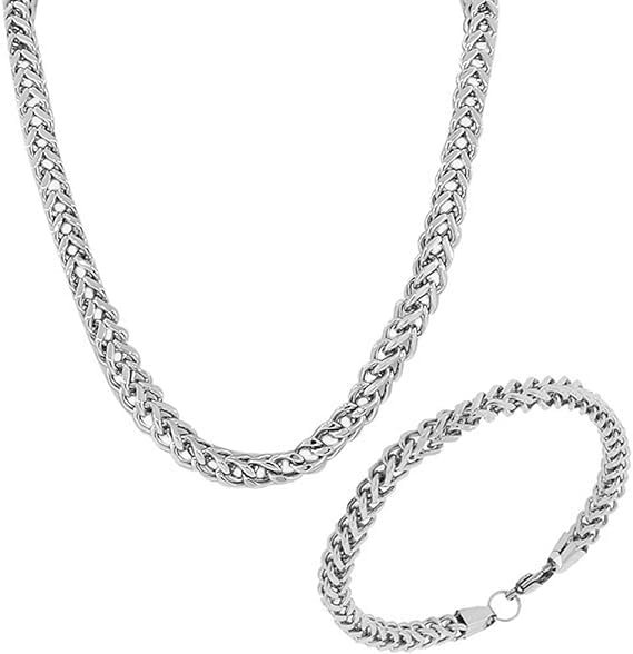 silver chain for men combo necklace for men 2 chains Bracelet for men neck chain chain for boys mens chain Stainless steel stylish long Locket Pendant Waterproof, Anti-tarnish, Rust-free 391-image-32