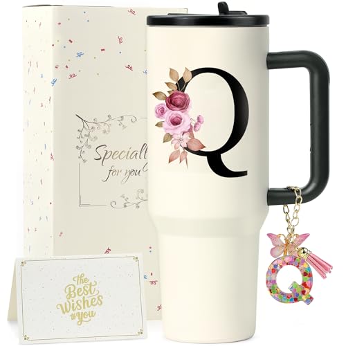ZIOSINM Personalisierte Geschenke für Frauen, Thermobecher mit Strohhalm – Ansicht 1