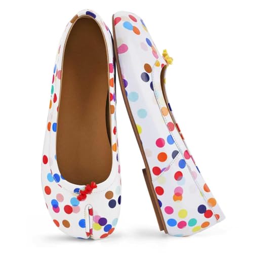 Image of Tabi Shoes Women Split Toe Shoes Wide Width Ballet Flats Comfort Casual Work Shoes for Women Office
