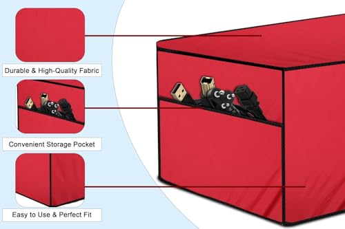 Image of The Furnishing Tree Polyester Waterproof & Dustproof Printer Cover - Compatible with Auto Duplex Laser Brother DCP-L2640DW Printers, Red , Dimensions in DxWxH - ( 40x42x26 CM)
