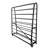 Carrito grande de tela con ruedas frenables y barra ajustable para colgar, ideal para estudio, centro comercial, fábrica, punto de venta y organizador de exposiciones