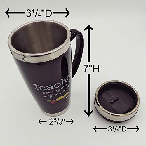 Teacher’s Travel Mug - Insulated Coffee Thermos With Lid, Inspirational Teacher Appreciation Gifts, Gift For Professors, Educators, And Teachers Assistants, 7 Inches Tall, 16 Ounces #TOP2