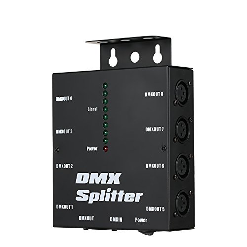 Splitter DMX512 de 8 canales con aislamiento óptico Lixada para evitar interferencias
