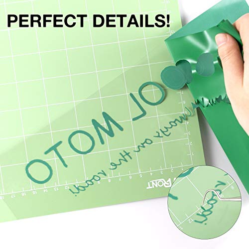 Image of HTVRONT HTV Vinyl Rolls Heat Transfer Vinyl - 12 inch x 8ft Green HTV Vinyl for Shirts, Iron on Vinyl for All Cutting Machine - Easy to Cut & Weed for Heat Vinyl Design (Green)