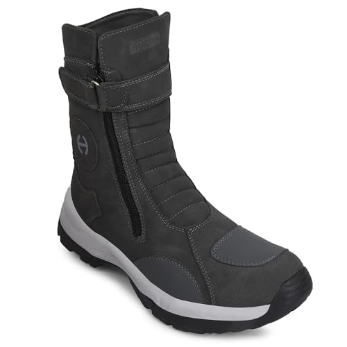 Image of Liberty Healers Black & Dark Grey Boots for Men - Memory Foam Casual Wear
