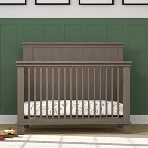 Child Craft Denman 4-In-1 Convertible Crib, Baby Crib Converts To Day Bed, Toddler Bed And Full Size Bed, 3 Adjustable Mattress Positions, Non-Toxic, Baby Safe Finish (Crescent Gray) #TOP1