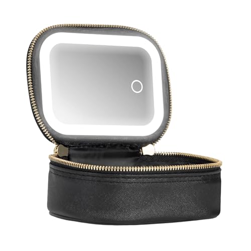 Makeup Bag with Led Mirror - Lightweight Cosmetic Organizer...