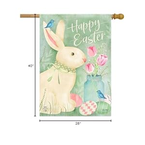 Easter Bunny and Tulips Primitive House Flag 40" x 28" Briarwood Lane Easter Bunny and Tulips Primitive House Flag 40 x 28 Briarwood Lane