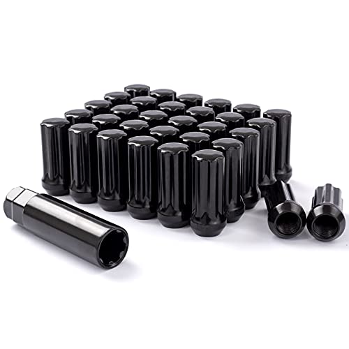 DCVAMOUS 32 PC 9/16"-18 Lug Nuts Black 7-Spline Compatible with