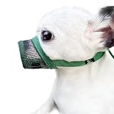 MOIILAVIN Dog Muzzle,Soft Mesh Muzzle for Barking Grooming Biting Chewing for Small Medium Breeds, Barkless Mesh Muzzle Stop Puppy Eating Poop&Rocks XXS XS S (Green, XS)