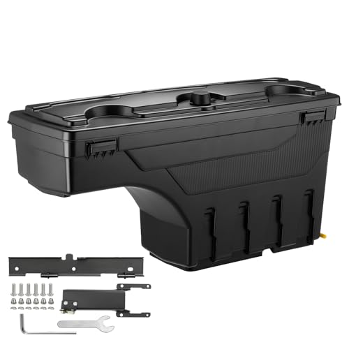 GEARLAST Truck Bed Storage Box With Password Lock Fit for Ford F-150 2015-2025, Passenger Side,30L, Black