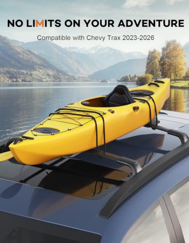 Image of Wonderdriver Lockable 300lbs Roof Rack Cross Bars Compatible with Chevy Chevrolet Trax 2023 2024 2025 2026 2RS ACTIV LT,Heavy Duty Aluminum Roof Rails Crossbars Cargo Canoe Black Rooftop Luggage.