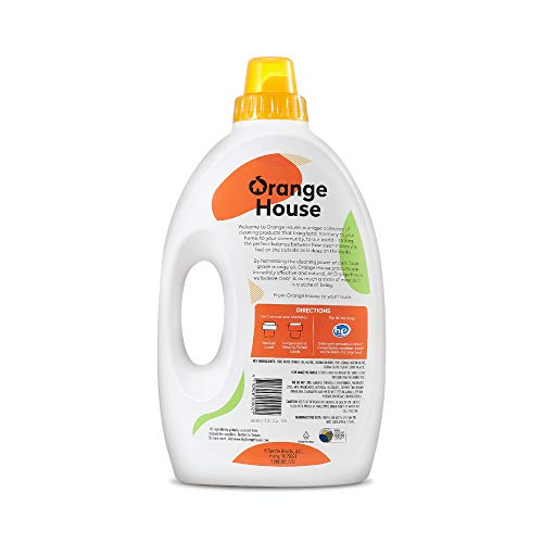 Orange House Liquid Laundry Detergent, Free And Clear, Natural Clean Laundry Detergent, Made Of Orange Oil, Hypoallergenic Liquid Detergent No Harmful Chemical, 135.3 Fl Oz, He & Standard Machine #TOP1