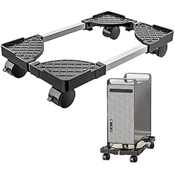 Soporte para PC: Soporte Escritorio Ordenador, Soporte Universal Ajustable CPU con 4 Ruedas Debajo Escritorio para Torre Ordenador Sobremesa o Carcasa Ordenador Marco Principal