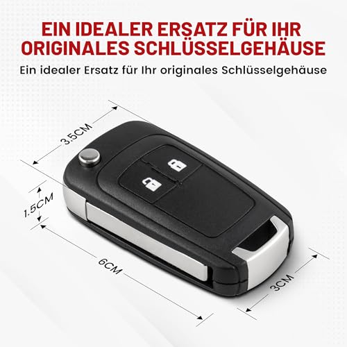 RED WOLF 2 Tasten Autoschlüssel Gehäuse der Fernbedienung für 2008-2018 Opel Astra Corsa Meriva Insignia Schlüsselgehäuse