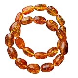 KFMON Braccialetti Ambra baltici da 17 cm, Color Caramello Perle d'ambra autentica, bracciali per Gemme, vestibilità Elastica, Accessori per la guarigione, Regalo per lei/Lui