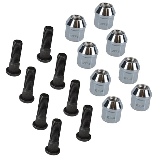 Pack de 8 M12 x 1,5 pour les goujons et écrous de roue 100mm moyeux remorque PCD