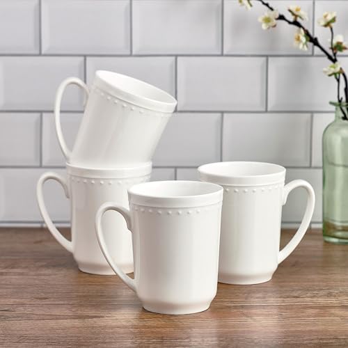 Everyday White Beaded Mugs Set