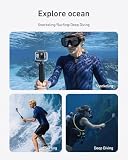 TELESIN wodoszczelny zestaw futerałek dla DJI Action 5/4/3, podwodne etui z pływającym kijem do selfie i szybkozłączem, odporne na zanurzenie do 45M na snorkeling i nurkowanie, akcesoria do Action 5/4