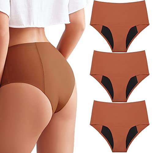 GMSQJ Perioden Unterwäsche Damen Baumwolle Menstruation Unterhosen Postpartum Slips 3er PackSkin Tone-S Cover