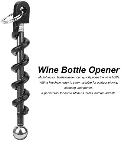 2Pcs Key Ring Corkscrew, Corkscrew Wine Opener Stainless Steel Corkscrew Manual Corkscrews Mini Keychain Corkscrew for Bartenders Barmans Waiters