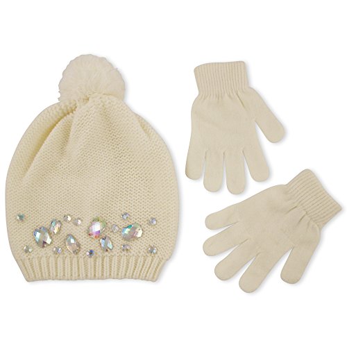 ABG Accessories Girls' Multi Gem Knit Beanie and Magic Glove Set
