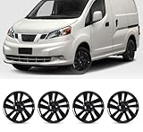 ROXX 15 inch hubcaps Set of 4 for 2013-2021 Nissan NV200, Snap-On Replacement Exterior Accessories PP Material 15' Wheel Cover No Logo in The Middle (Black)