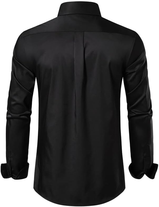EOUOSS Men's Dress Shirts Formal Slim Fit Stretch Long Sleeve Button Down Shirt for Men Wrinkle Free Collar Business Shirts - Image 3
