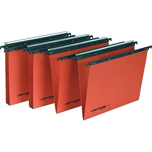 Cartelle sospese orizzontali per cassetti CARTESIO 38 cm fondo V arancio