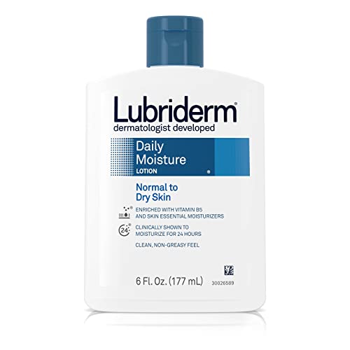 Lubriderm Daily Moisture Hydrating Body and Hand Lotion To Help Moisturize Dry Skin with Pro-Vitamin B5 For Healthy-Looking Skin, Non-Greasy, 6 fl. oz