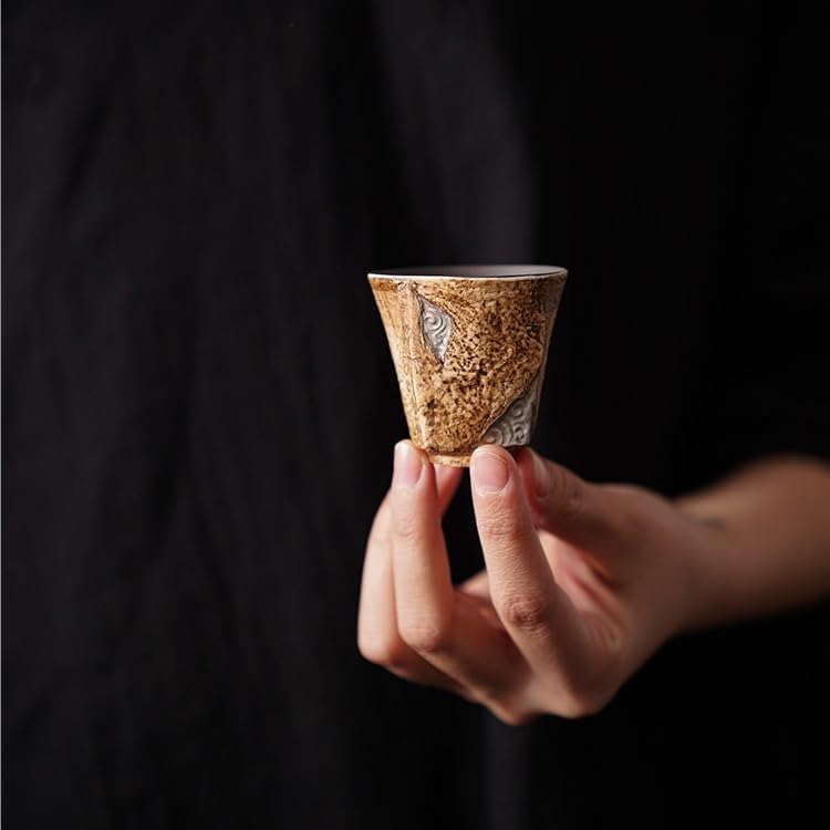 Tea Cup Retro Teacup Personal Drinking Host Single Gilded Silver Kung Fu Set Soaking Container
