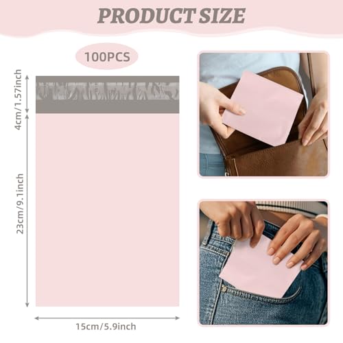 Image of 100Pcs Light Pink Sanitary Napkin Disposal Bags, Feminine Self-Sealing Hygiene Disposal Bags for Tampons, Pads and Liners, Personal Care Sanitary Bag for Women Privacy Handling
