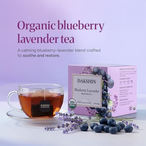 Dakshin Wellness Organic Rose Cardamom and Blueberry Lavender Tea Duo - Two Flavored Black Tea boxes | 100% USDA Certified Organic | Value 2- Bundle