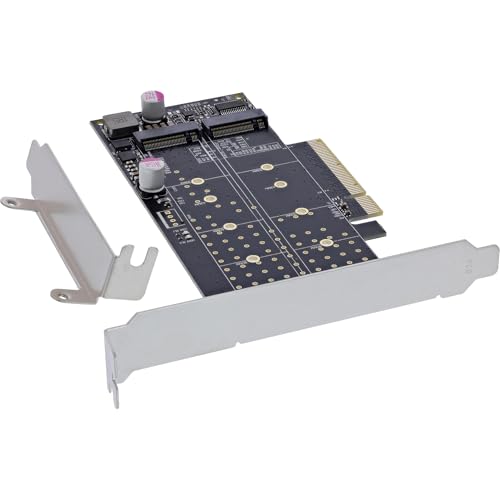 Carte PCI Express vers 2 x NVMe M.2 InLine 76660N PCIe x8 double slot profil bas