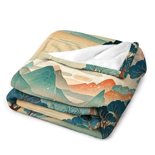 Couverture en micro polaire 152x203cm douce à motif chinois