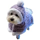 CYNEBXILG Haustierdecke Haustierkleidung Warme Dicke Umhang Robe Baumwollmantel Schlafdecke Kleine Steppdecke-lila-s Code (innerhalb Von 2,5 Kg)
