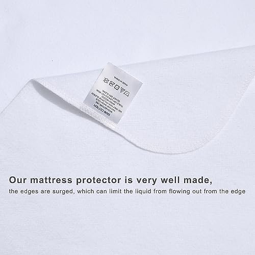 Image of Waterproof Crib Pad, 34 inch x 72 inch, Reusable Incontinence Flannel Crib Protector for Baby, Toddler, Elders and Pets - White