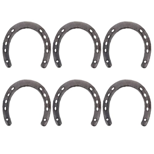 Fer à cheval en fer vintage ROMISBABA (lot de 6) décoration murale suspendue rustique