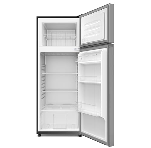 Frigidaire, 2 Door Apartment Size Refrigerator With Freezer, 7.5 Cu Ft, Adjustable Spill-Proof Shelves, Crisper Bins, Platinum Silver, Garage Ready on Fridge.com - View 5