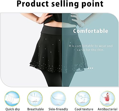 Exercício Correndo Calça legging para patinação artística feminina e infantil cintura alta com prote