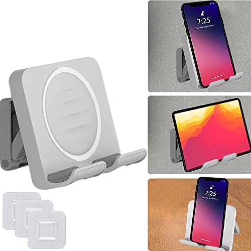 Cymtkbr Wall Shower Phone Holder, Universal Cell Phone Tablet Holder/Mount/Stand With 3Pcs Stickers For Glass Mirror Bathroom Kitchen Bed Desk, Compatible With Ipad Tablet Iphone Samsung All Phones #TOP10