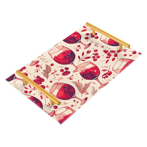 Bandeja rectangular decorativa plana con asas para servir de desayuno para joyas, perfumes, cenas, charolas para servir