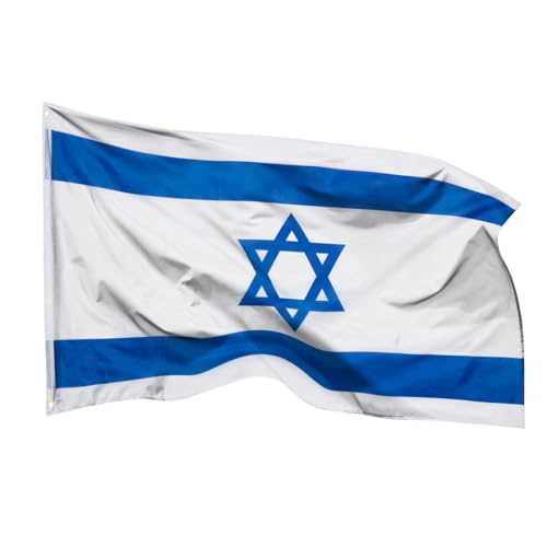Aricona Drapeau Israël 90x150cm – israélien - résistant aux intempéries, avec œillets en laiton, 100% polyester, coutures doubles robustes et couleurs éclatantes – pour les passionnés de drapeaux