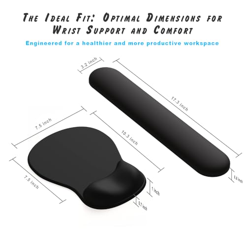 ErgoComfort Gel Wrist Rest Mouse Pad-Ergonomic Office Mousepad with Wrist Support-Non-Slip, Design Desk Accessories Mat for Home&Game Decor (09PinkSerenity Set) - ergoComfort Series